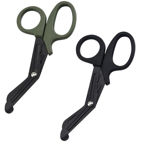 MOLIMOLI Tijeras para Vendajes 2 Piezas, Tijeras para Vendajes para el Cuidado, Tijeras médicas de Primeros Auxilios, Trauma Acero Inoxidable para Enfermera con Grabado