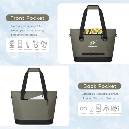Image of Maelstrom 30 Can Insulated Cooler Bag, Leakproof Soft Ice Chest | Tote Style,16h Cold, Lightweight,Collapsible,Peva Liner,Waterproof,Gear Loop,Multi-Pockets,For Shopping,Beach,Picnic