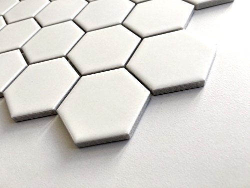 White 2" Hexagon Porcelain Mosaic Floor And Wall Backsplash Kitchen Bath #TOP2