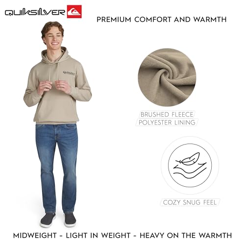Image of Quiksilver Men's Regular Fit Super Soft Fleece Midweight Pullover Hooded Sweatshirt
