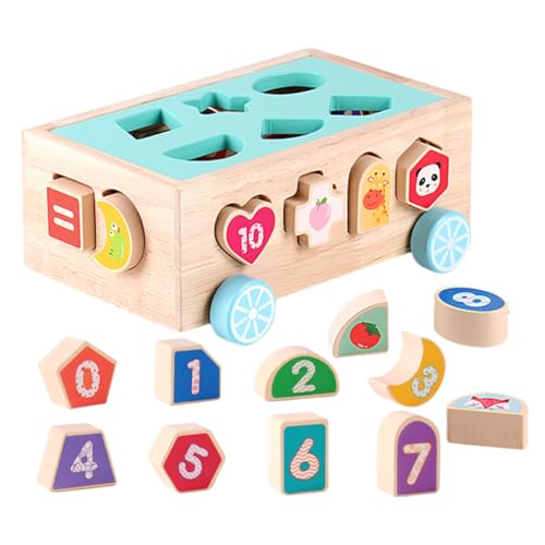 Trieur de formes fruits chiffres et animaux en bois FRCOLOR pour garçon et fille