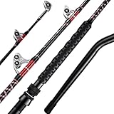 FISHAPPY Trolling Rod Saltwater Offshore Heavy Roller Rod Big Game Conventional Boat Fishing Pole (6' - 80-150lbs - Bent Butt II)