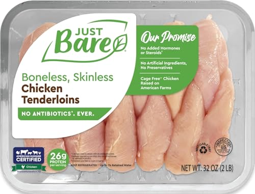 Just Bare® Natural Fresh Chicken Tenders | Family Pack | No Antibiotics Ever | Boneless | Skinless | 2.0 LB