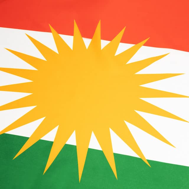 Drapeau Kurdistan 145 x 85 cm Côtés dorés