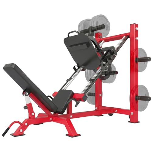 SPORTNOW Presse à Cuisses Professionnelle 455kg - Machine Musculation Jambes et Hack Squat -...