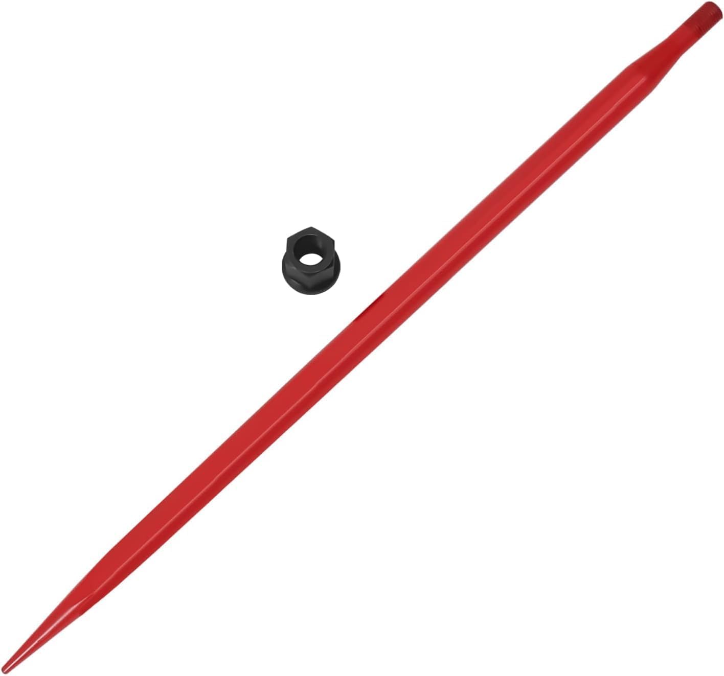 Garvee Lanza para Pacas de Heno de 1360 kg de Capacidad y 124.5 cm de Longitud, Pincho Forjado de Acero de Alta Resistencia para Manipulador de Paja y Carga Agrícola, Negro, Compatibilidad Universal