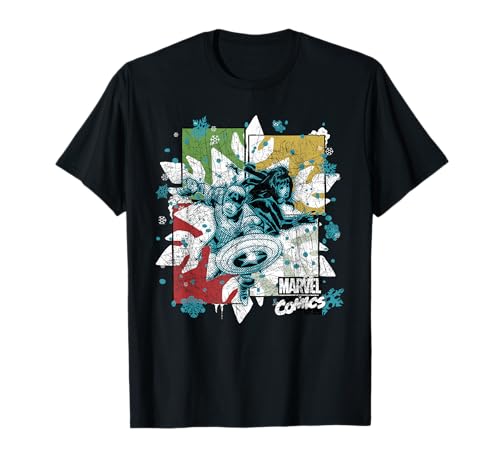 Marvel Comics Christmas Black Widow Captain America T-Shirt