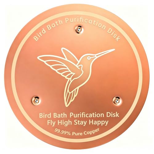 Copper Disc for Bird Bath 99.99% Pure Copper Purification Disk for Bird Bath Clean Natural and Safe Self-Cleaning Design Water Cleaner for Birdbath Bird Feeders Station for Garden (10x10cm A)