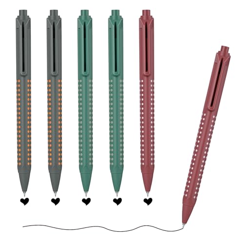 Temiary 6 bolígrafos de gel retráctiles 0.5 mm punta fina tinta negra