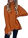 ANRABESS Women's Long Sleeve Turtle Neck Knitted Oversized Pullover Sweater High-Low Hem Rust