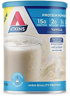 Atkins Gluten Free Protein Powder, Vanilla, Keto Friendly, 9.88 oz