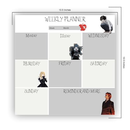 Image of Zesta Vinyl Magnetic Planner for Fridge | Cute Weekly Planner /Meal Planner with Marker | Rewritable Magnetic White Board for Fridge (Harry Potter 11X11 Inches) (Death N)