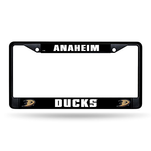 Rico Industries NHL Hockey Anaheim Ducks Black Chrome Frame with Plastic Inserts 12" x 6" Car/Truck Auto Accessory