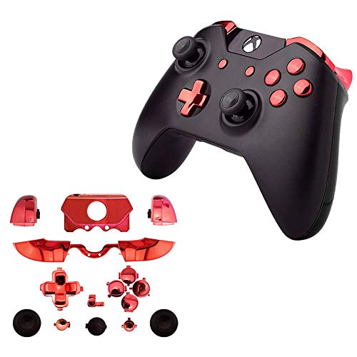 Image of for Xbox One Elite Replacement Full Buttons Bumper Triggers T6 T8 Screwfor Xbox One Controller with 3.5mm Jack (Chrome Red)