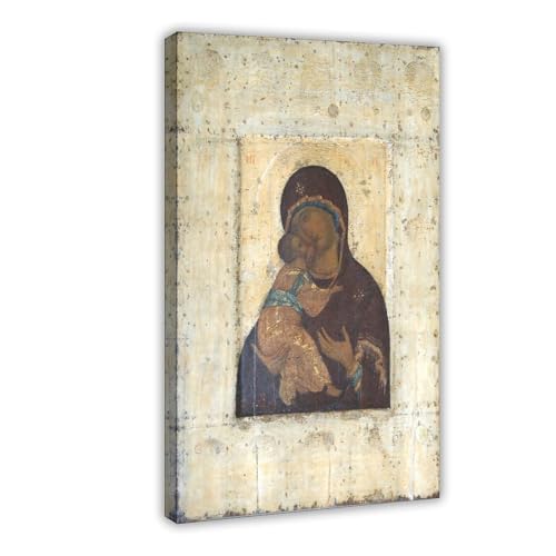 Impression sur toile The Virgin of Vladimir de Rublev cadre suspendu 20x30 cm