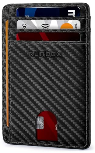 RUNBOX Slim Minimalist Front Pocket RFID Blocking Leather Wallets for Men and Women Card Holder Wallets Gifts for men