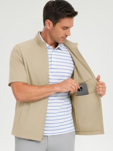 M MAELREG Golf Shirts for Men with Button Pockets Mositure Wicking Running Jackets for Men Lightweight Stretch — view 6