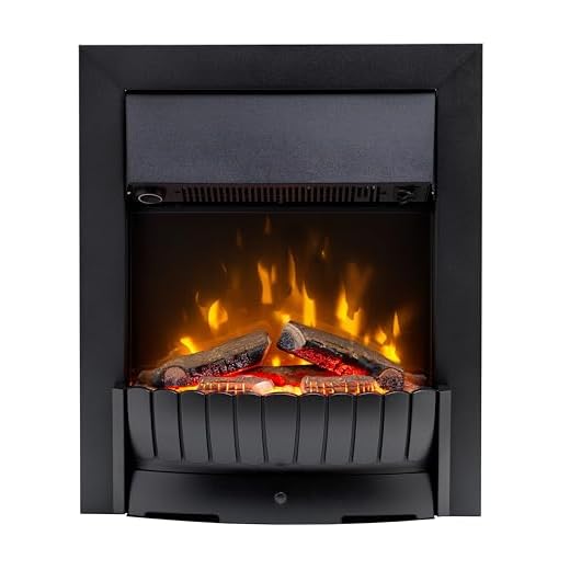 Dimplex Clement Optiflame Inset or Freestanding Electric Fire, Black LED Flame Effect Fireplace With Logs, 9cm Inset (Recess) Depth, Spacer Kit And 2kW Fan Heater and 1000/2000 Watt Settings