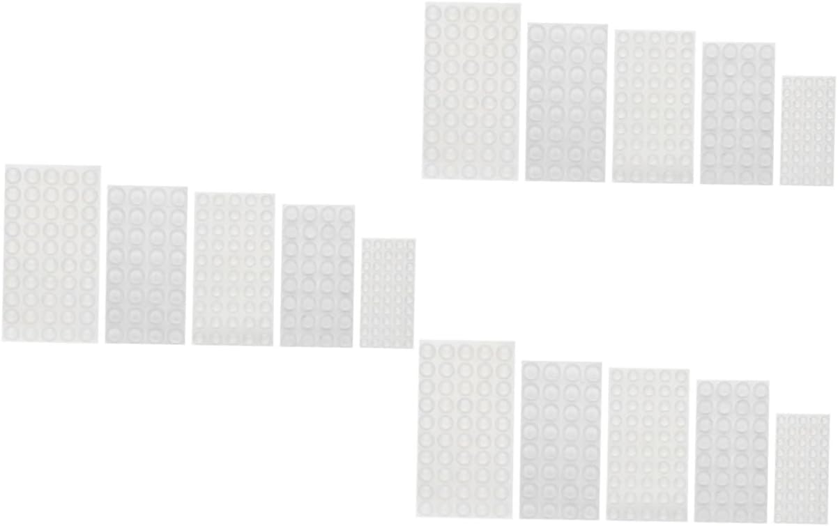 DOITOOL 3sets Silicone Cabinet Door Bumpers Adhesive Mute Crash Pad for Noise Reduction Damping Pad for Cabinet Doors () 214pcs*3