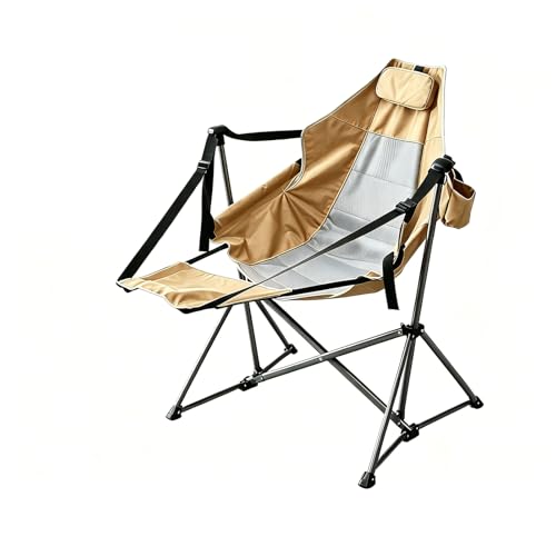 Silla Plegable Camping Asiento reposapiés reposacabezas Bolsa Playa jardín Pesca acampa Taburete Picnic portátil Senderismo Tabla Aire Libre Recorrido Barbacoa,Beige,L