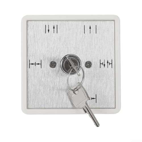 Interrupteur à clé en aluminium brossé pour panneau de commande argenté 80mm