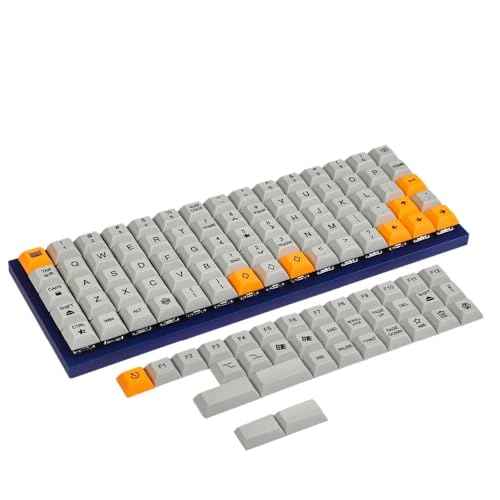 YMDK DSA Profile Gray Orange 109 Keycaps Dye Sub PBT 1.4mm Thickness Ortholinear for XD75 ID75 Planck Preonic Niu40 Split 36 Corne Split 46 Using