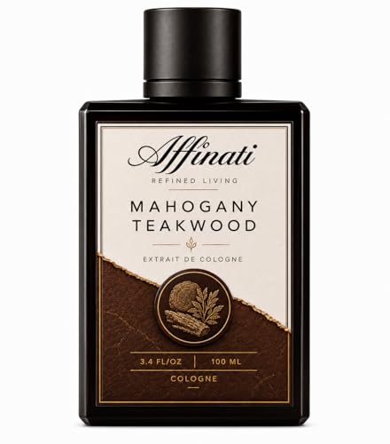 Affinati Mahogany Teakwood Cologne for Men 3.4 oz / 100 ml Long-Lasting Masculine Fragrance Spray with Premium Fragrance Oils