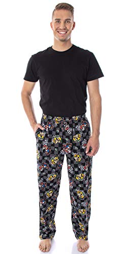 Nintendo Men's Mario Kart Checkered Flag Race Soft Touch Cotton Pajama Pants2