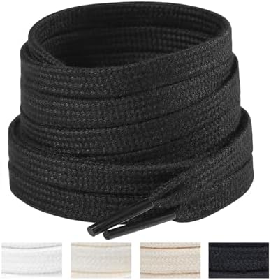 Handshop 8mm Flat Sport Shoelaces - 4 Colors in 100-160cm Wide for Replacement Shoes