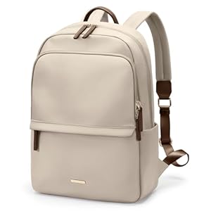 Laptop Backpack for Women Slim Computer Bag Work Travel College Backpack Purse Fits 15.6 Inch Notebook (Apricot)