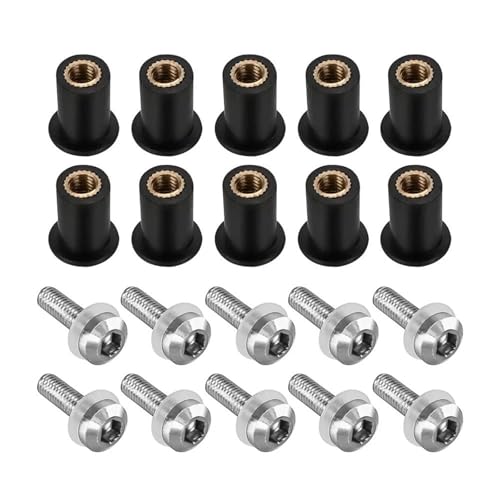Tornillos de Parabrisas M5 Pernos de Alerón Plata para Moto CBR 300R