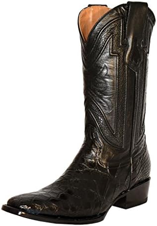 Ferrini Mens American Alligator Square Toe Western Cowboy Boots Mid Calf - Black - Size 11 2E
