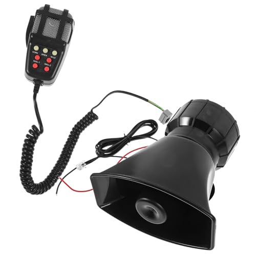 Ipetboom Klaxon à Air 12v pour Voiture et Camion, Haut-Parleur de Sirène 7 Tons Enregistrement Vocal, Système de Sonorisation Extérieur, Télécommande sans Fil, Accessoires pour VTT