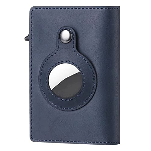 Image of INKMILAN Men's Slim Airtag Pop-Up Wallet Version 2 Credit Card Holder, RFID Blocking Anti-Loss Money Purse Ideal Gift for Men (No AirTag Included) (Blue)