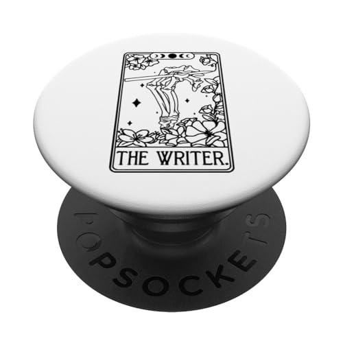 The Writer Tarot Card Skeleton Book Lover PopSockets Swappable PopGrip