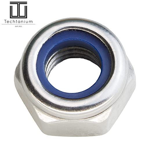 Techtanium® Schlossschrauben M10 x 80/80 mm inkl. Sicherungsmuttern und großen Unterlegscheiben M10 aus Edelstahl A2 (20 Stück) | Schrauben | Muttern | U-Scheiben | DIN 603 & DIN 985 & DIN 9021