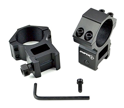 Sniper 30 mm High Profile Scope Rings for Picatinny/ Weaver Rail, 4 points contact more Security - Sniper