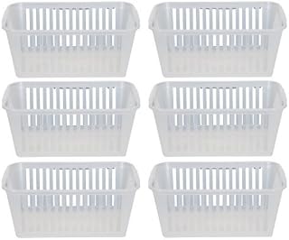 30cm Clear Plastic Handy Basket Storage Basket - Set Of 6 by Whitefurze