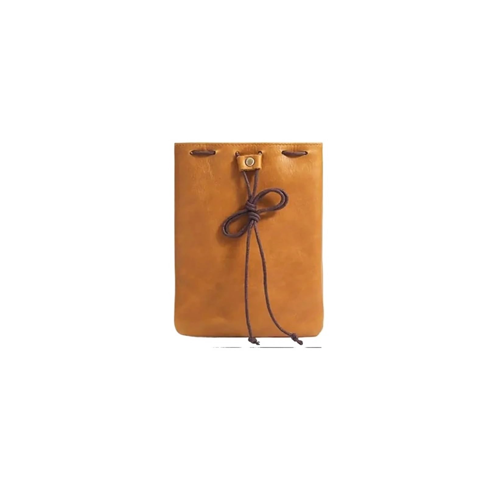 Sacchetto in Pelle con Coulisse Portafoglio Portamonete Borsa portaoggetti con Coulisse in Ecopelle in Pelle | Brown L