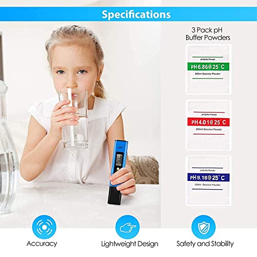 Foto von PH Messgerät, 0,01 hochgenaues Taschenformat mit 0-14, Wasserqualität Tester für Wasser Wasserzähler für Hydroponik, Trinken, Pool, Aquarien
