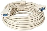Cable de monitor VGA 10m. LogiLink CV0028 - Cable VGA de monitor 10m HD DSUB 14-pin (macho/macho, apantallamiento, núcleo de ferrita), color beige