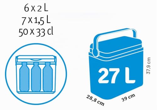 Passive Kühlbox aus Kunststoff mit Polystyrol-Isolierung (27 L, Strand) – Ansicht 3