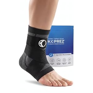 Ankle Compression Sleeve & Ankle Brace for Plantar Fasciitis Relief | Breathable arch support with adjustable straps for women & men; an Achilles tendonitis brace for running and work – 1 sleeve