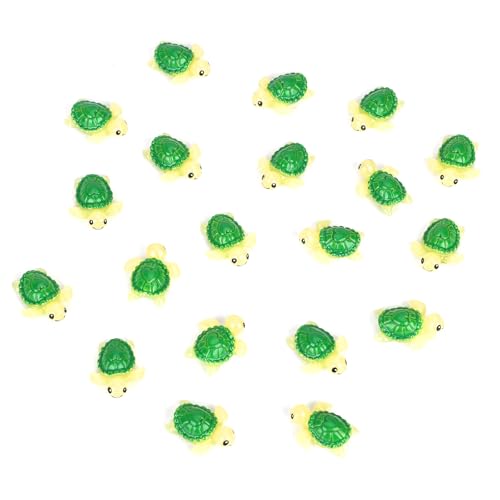 20 Piezas Mini Tortuga de Resina, Tortuga Verde en Miniatura Decoración de Tortuga Marina Estatua de Tortuga para Jardín Adorno de Animales del Océano para Bricolaje Paisaje en Miniatura