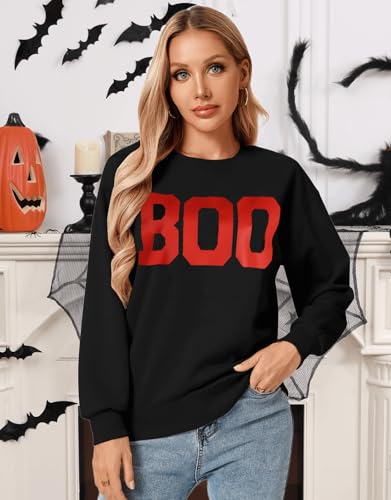 Womens USA Sweatshirt, Long Sleeve Crewneck Pullover with American Flag & Stripes Star Print - Casual Top