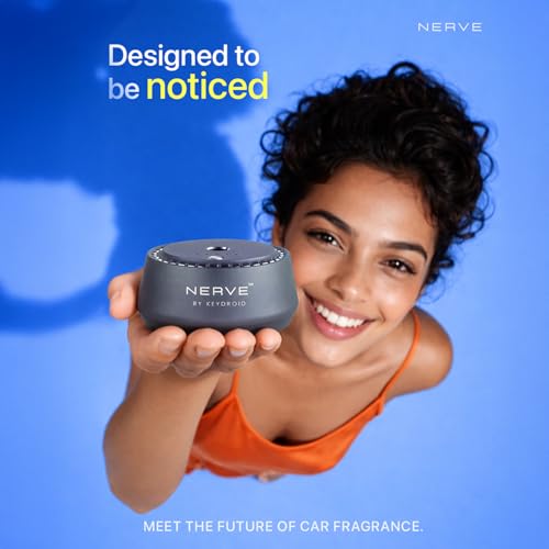 Image of Keydroid Nerve Mindful Fragrances 30ml | Bliss Scent | Car Aroma Diffuser | Aromachology based | Long-Lasting, Anti-Odour Perfume | Rechargeable & Refillable | Air Freshener | Car Accessories