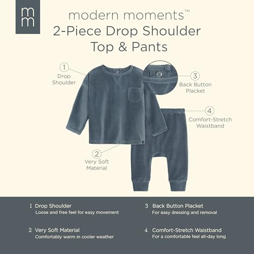Image of Modern Moments by Gerber Baby Boys 2 Piece Top & Pant Set