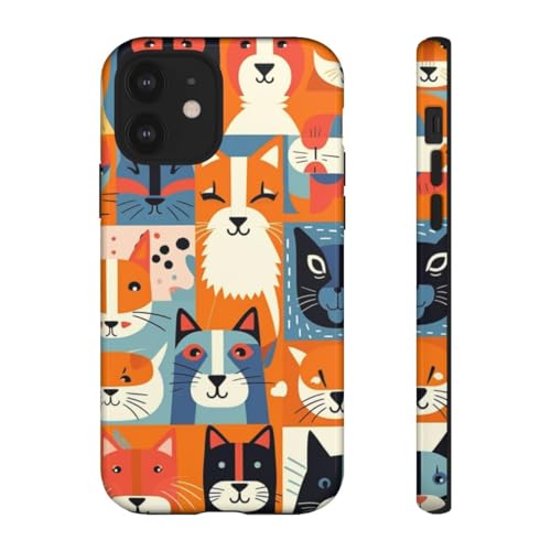 Coque chat coloré pour iPhone 12 - Finie la peur des rayures au dos