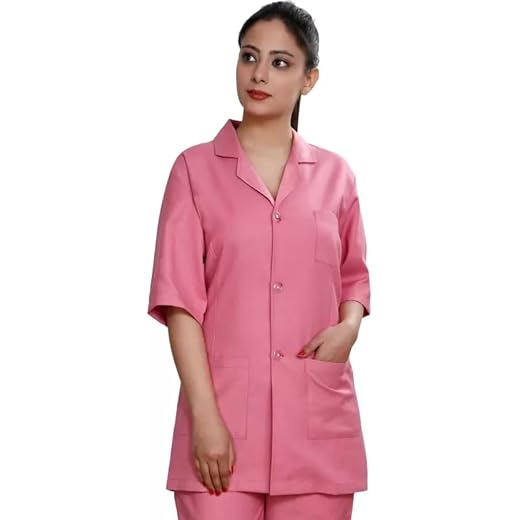 Lab Coat Half Sleeves Pink