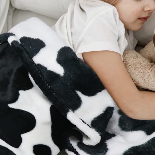 Cow Print Throw Blanket Flannel Fleece Throw Blankets Twin Size 60 * 80In Dog Blanket With Cow Print Soft Fluffy Warm Home Decor And Furniture Protector Throw Blankets For Couch Bed Adult Baby Pet #TOP1